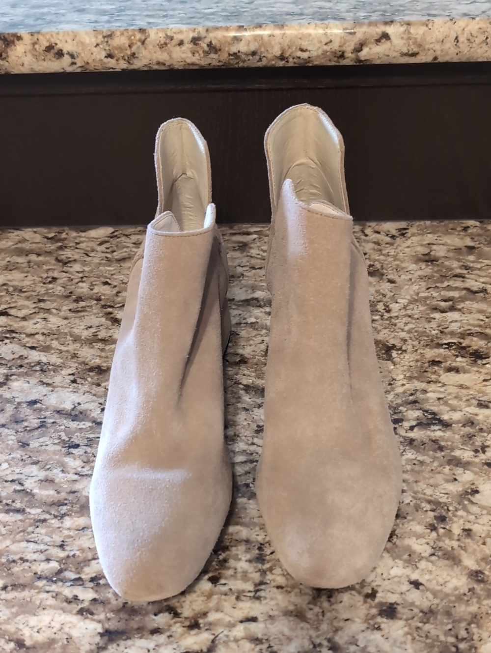 Zara Beige Suede Ankle Booties
